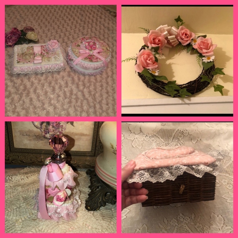 Shabby chic mirror & vanity heart decor - Picture 11 of 13